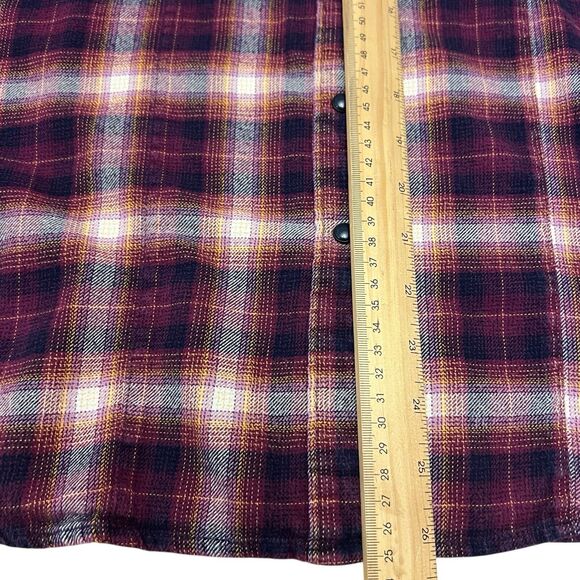 Cruel Girl‎ Women's XXL Pearl Snap Maroon Long Sleeve Flannel - Picture 6 of 7